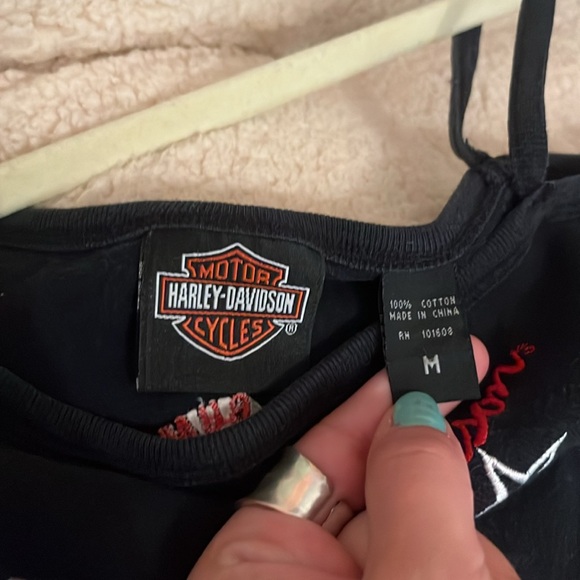 Harley-Davidson Women's Black Asymmetrical Tank Top - Picture 4 of 5